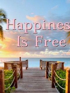 Happiness Is Free Text Wallpaper